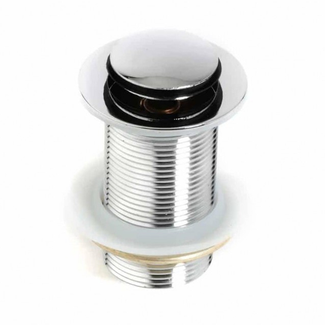 (image for) Washbasin waste with press action 1¼″ without overflow, small plug, metal, chrome-polished