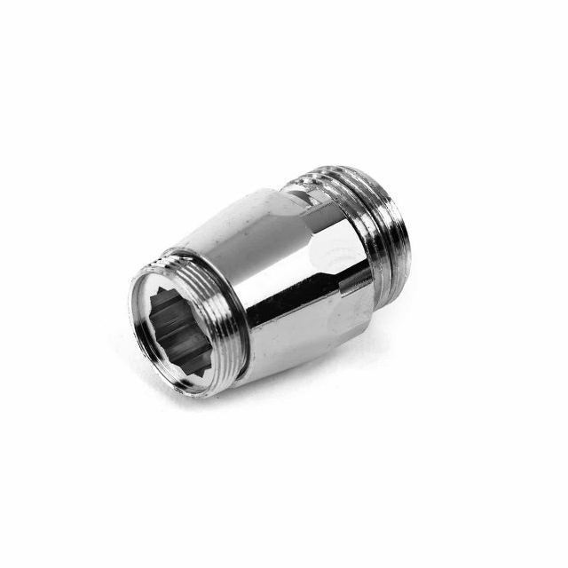 (image for) Slide-on detachable washing machine supply connection: ¾″ male to 24x1 male.