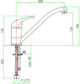 Σχεδιάγραμμα διαστάσεων FIORE Altura Mia 29CR4510