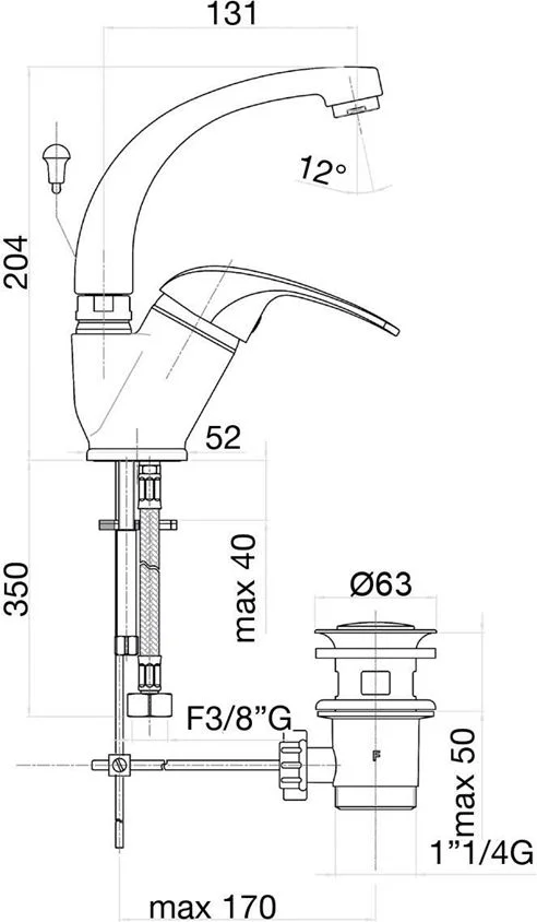Σχεδιάγραμμα διαστάσεων FIORE Max 32CR2243