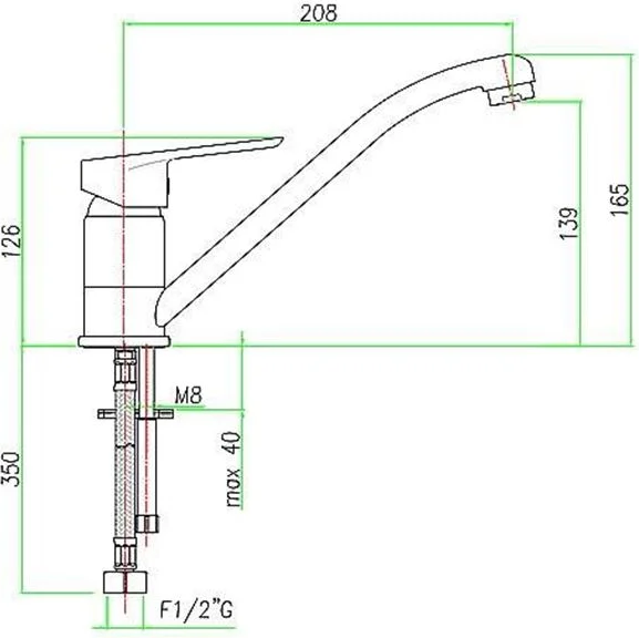 Σχεδιάγραμμα διαστάσεων FIORE Kevon 81CR4510