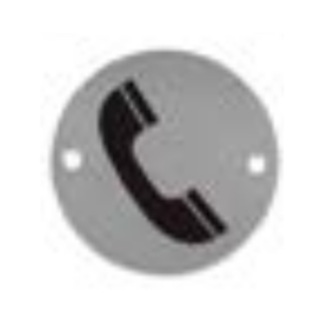 (image for) Adhesive symbol plate telephone round 75mm