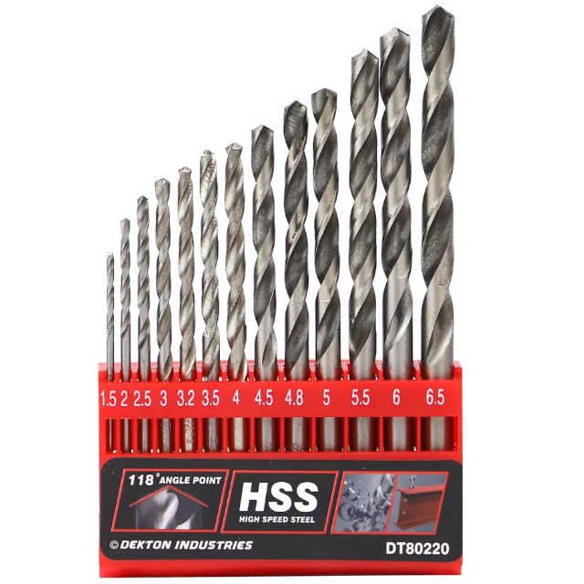 (image for) 13pc hss drill set 1.5mm to 6.5mm