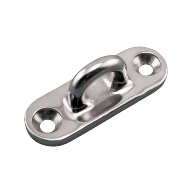 (image for) Pad eye, oblonge base, investment cast, polished stainless steel AISI 316