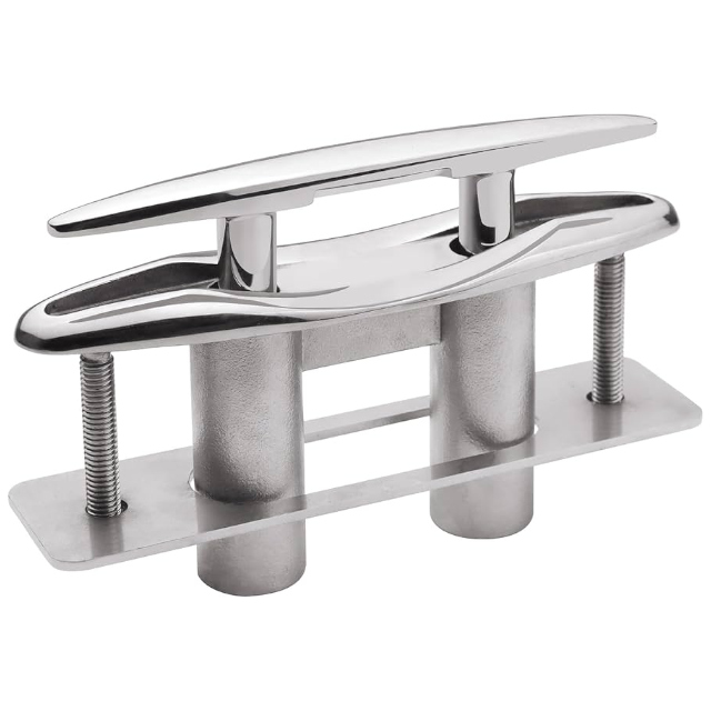 (image for) Retractable cleat, investment cast, polished stainless steel AISI 316